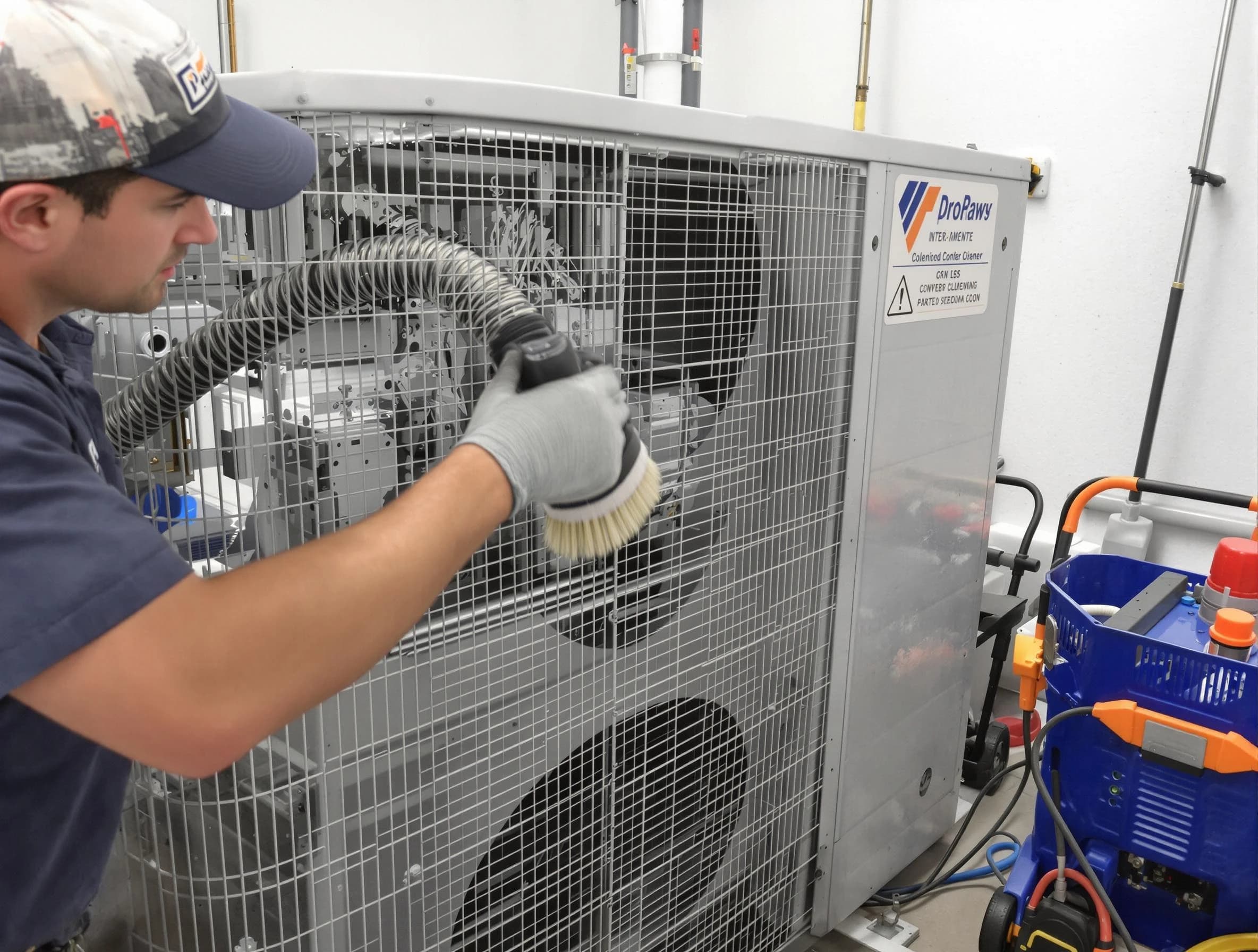Ettrick Air Duct Cleaning specialist performing precision AC coil cleaning for improved system performance in Ettrick