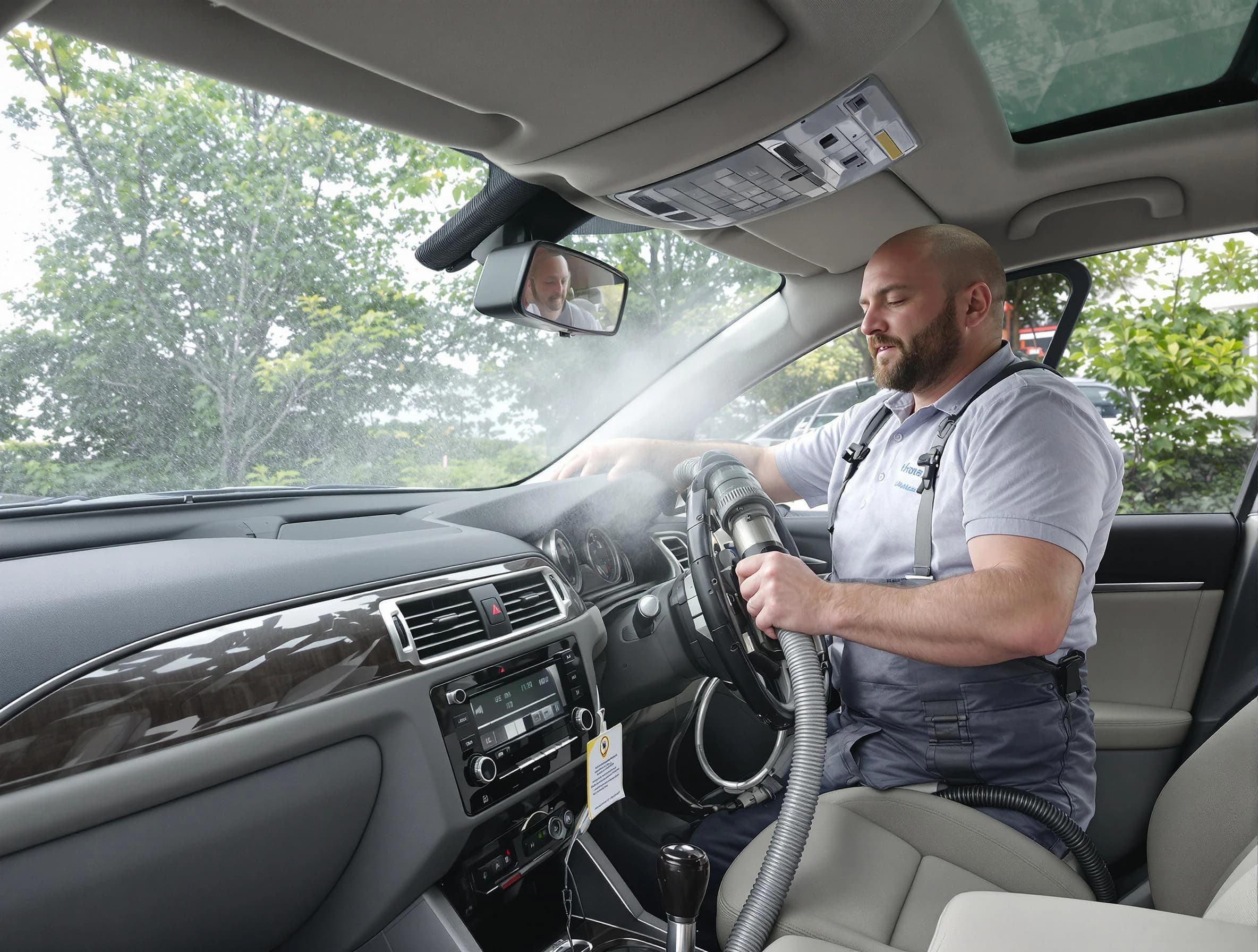 Ettrick Air Duct Cleaning specialist performing professional car duct cleaning in Ettrick