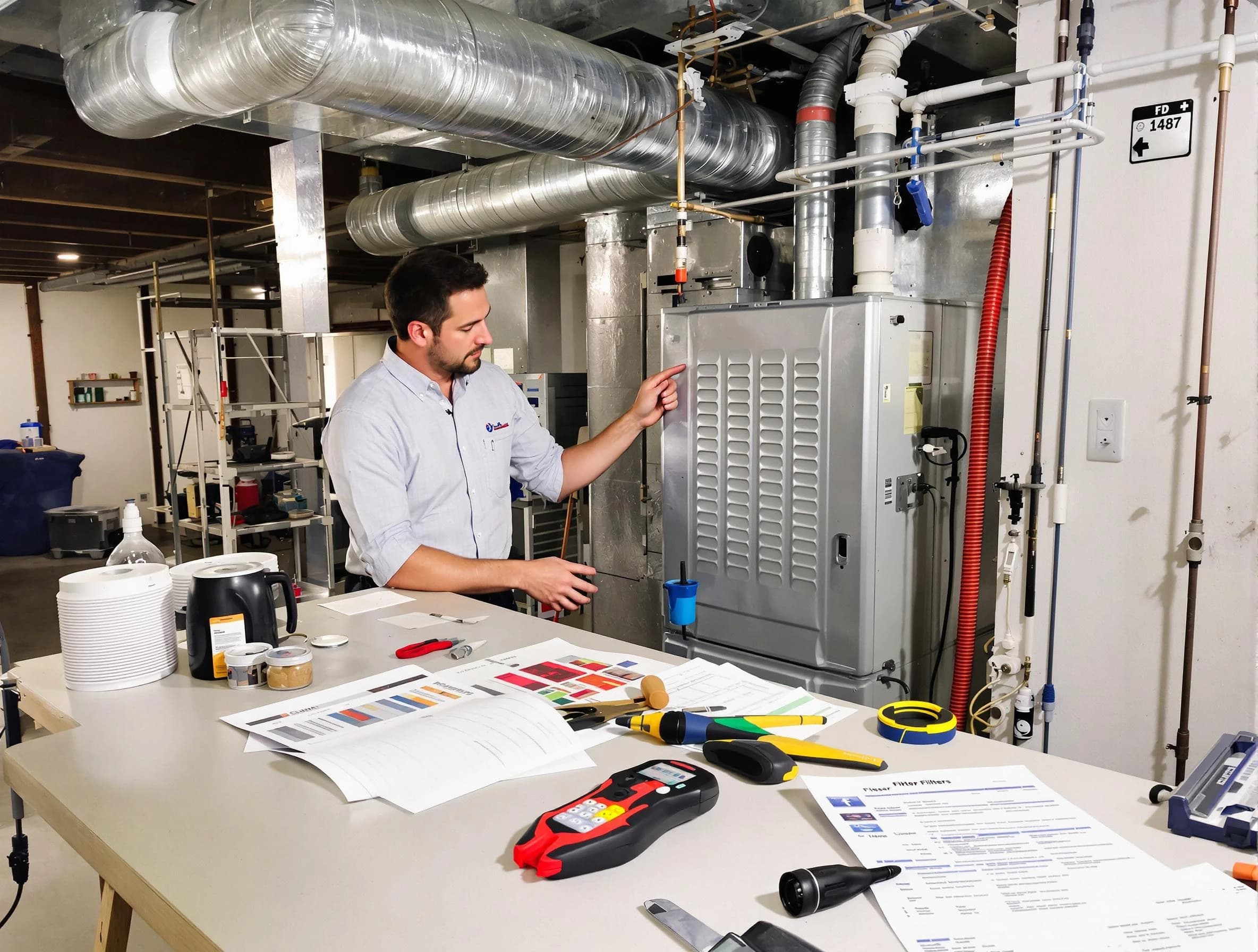 Ettrick Air Duct Cleaning inspector conducting detailed filter system evaluation using professional diagnostic tools in Ettrick