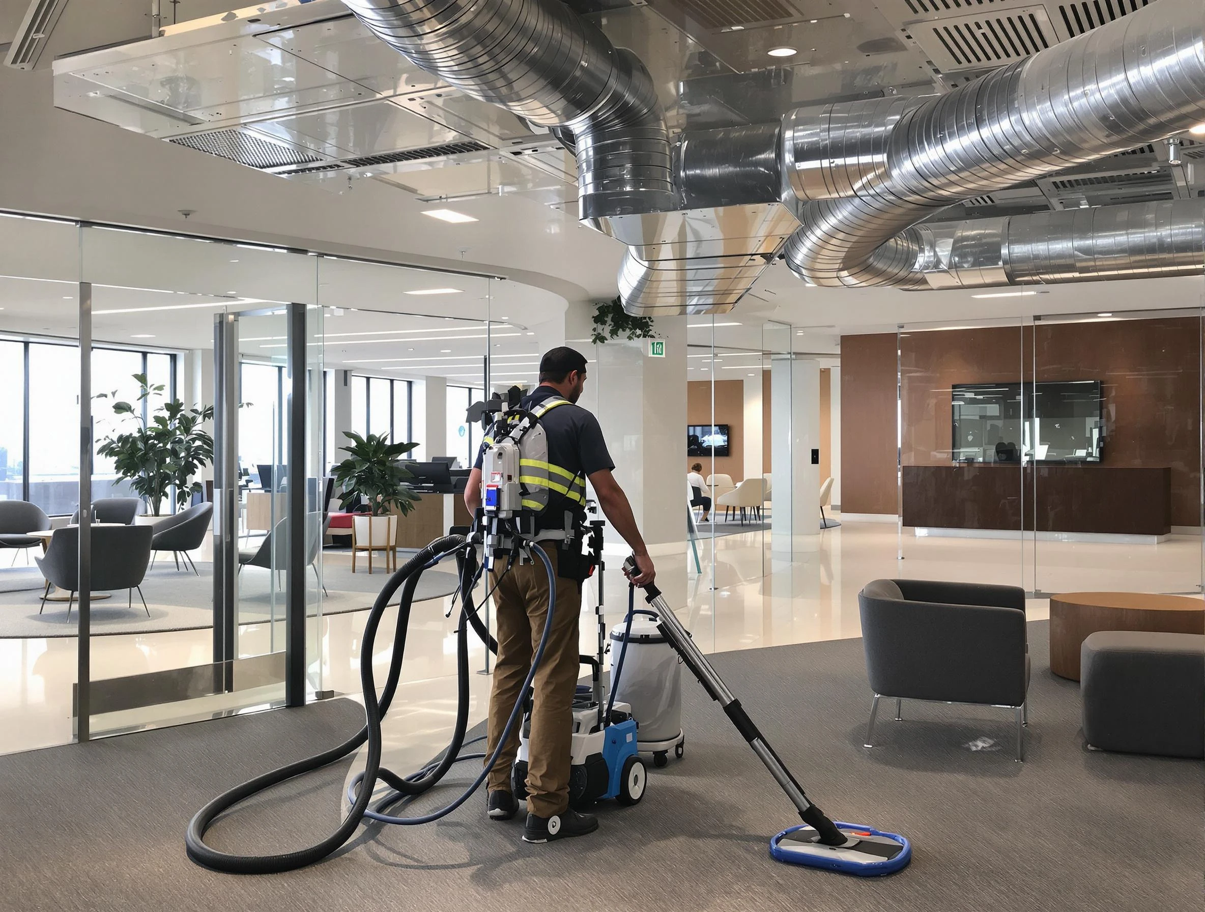 Commercial duct cleaning service by Ettrick Air Duct Cleaning in Ettrick