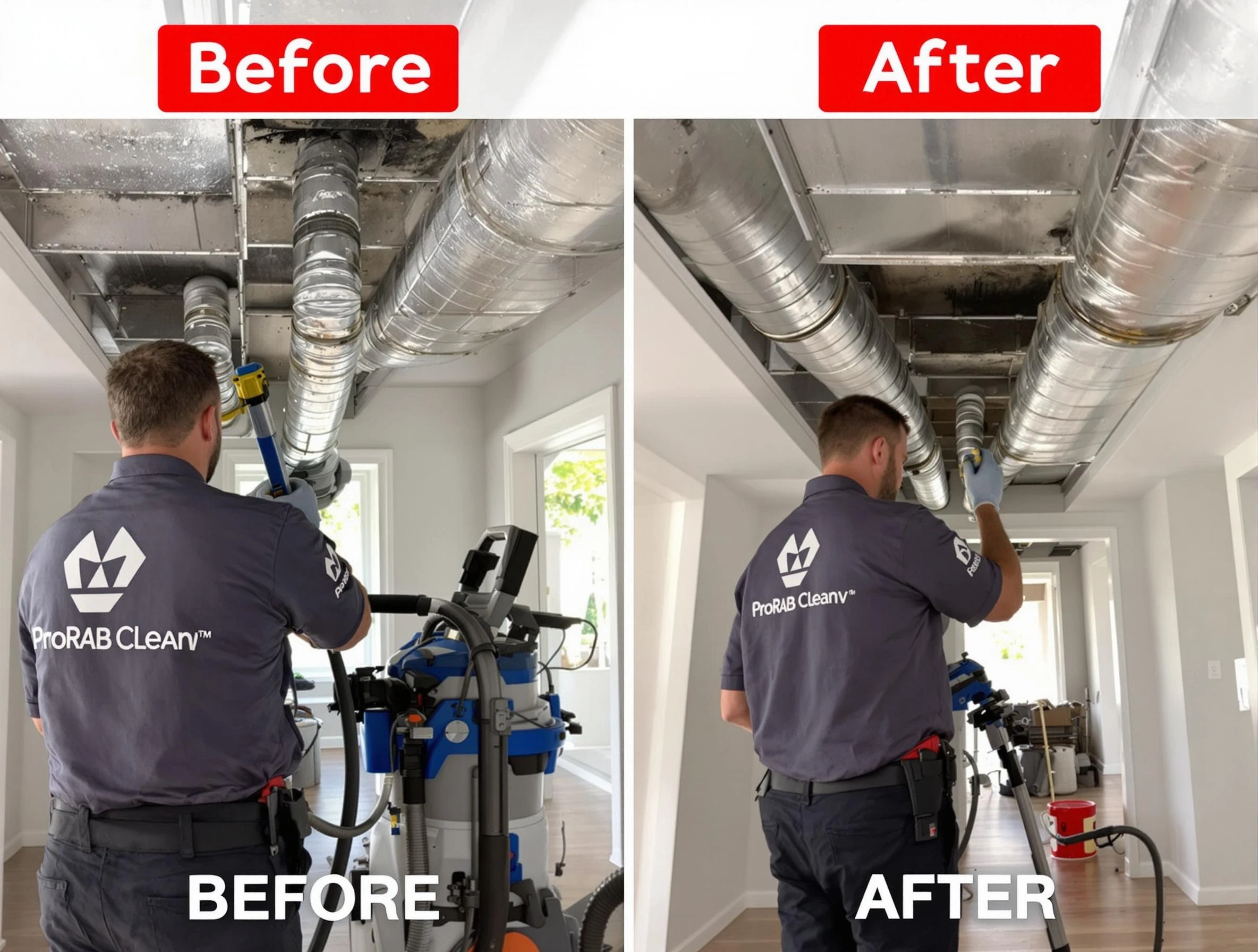 Ettrick Air Duct Cleaning expert performing thorough residential duct cleaning in a Ettrick home